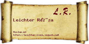 Leichter Róza névjegykártya
